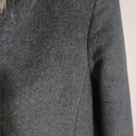 Aritzia Babaton Wool Cashmere Blend Faux Fur Hood Gray Winter Coat Size XS - Picture 7 of 7